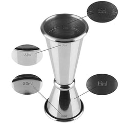 (6 szt.) Jigger – miarka barmańska ze stali nierdzewnej - 25ml & 50ml - dwustronna - z podziałką 15ml & 35ml