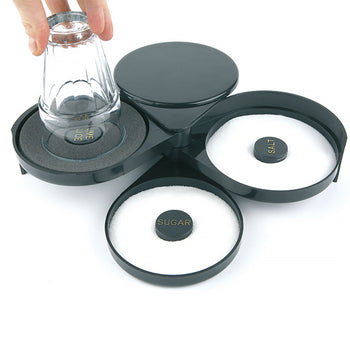 Wyciskarka do szkła - z gąbką i 2 przegrodami - czarna - Prime Gastro