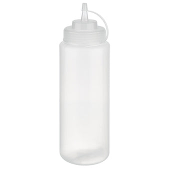 (6 sztuk) Butelka wyciskana - PET - 1020 ml - Ø 80 mm - z zakrętką i nasadką - Prime Gastro