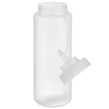 (6 sztuk) Butelka wyciskana - PET - 1020 ml - Ø 80 mm - z zakrętką i nasadką - Prime Gastro