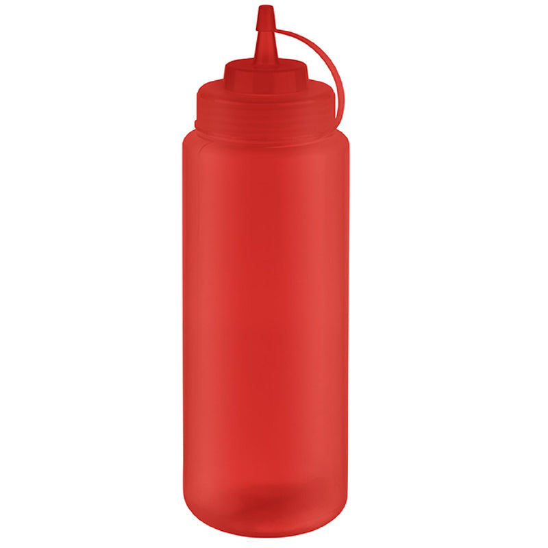 (6 sztuk) Butelka wyciskana - PET - 1020 ml - Ø 80 mm - z zakrętką i nasadką
