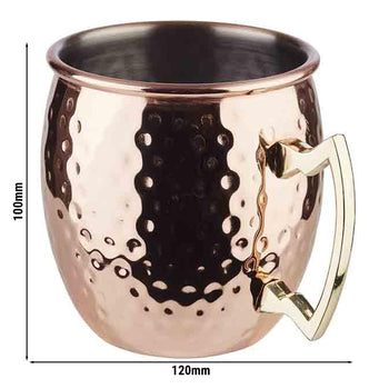 (6 sztuk) Kubki - MOSCOW MULE - 500 ml - miedziane - z uchwytem - Prime Gastro