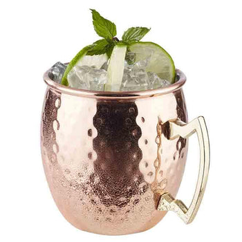 (6 sztuk) Kubki - MOSCOW MULE - 500 ml - miedziane - z uchwytem - Prime Gastro