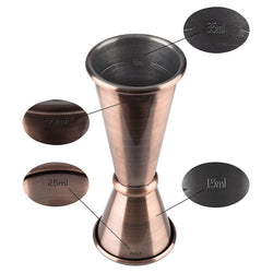 (6 szt.) Jigger – miarka barmańska ze stali nierdzewnej - PREMIUM - 25ml & 50ml - dwustronna - z podziałką 15ml & 35ml