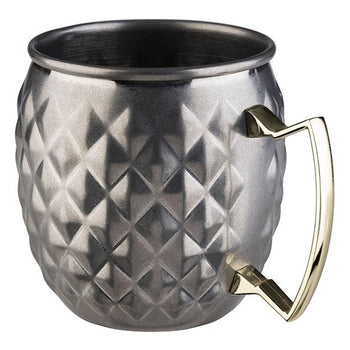(6 sztuk) Kubki - MOSCOW MULE - 500 ml - srebrne - z uchwytem - Prime Gastro