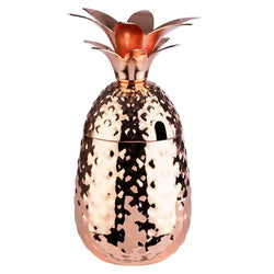 (6 sztuk) Kubki - PINEAPPLE - 500 ml - miedziane - z pokrywką
