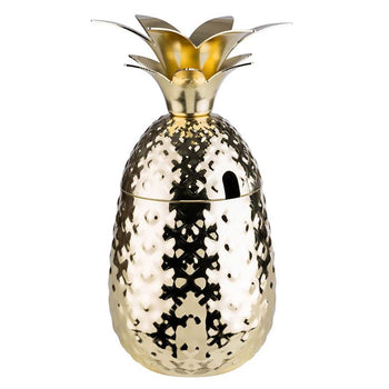 (6 sztuk) Kubki - PINEAPPLE - 500 ml - złote - z pokrywką - Prime Gastro