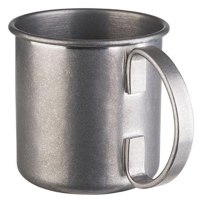(6 sztuk) Kubki - MOSCOW MULE - 450 ml - srebrne - z chromowanym uchwytem