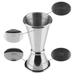 (6 szt.) Jigger – miarka barmańska ze stali nierdzewnej PREMIUM - 20ml & 40ml - dwustronna - z podziałką 10ml & 30ml