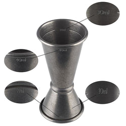 (6 szt.) Miarka barmańska ze stali nierdzewnej - 20ml & 40ml - dwustronna - z podziałką 10ml & 30ml