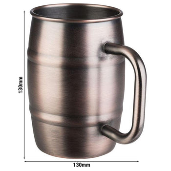 (6 sztuk) Kubki - BEER MUG - 500 ml - miedziane - z uchwytem - Prime Gastro