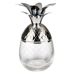 (6 sztuk) Kubki - ANANAS - 350 ml - szkło - z pokrywką ze stali nierdzewnej