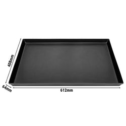 Blacha do pizzy - blacha stalowa - prostokątna - 600x400x30 mm