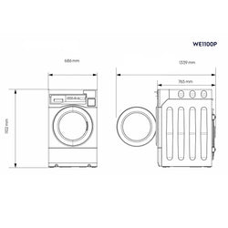 ELECTROLUX | myPRO XL WE 1100P - Profesjonalna pralka inteligentna - 12 kg - z pompą odpływową