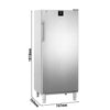 LIEBHERR | Szafa mroźnicza PERFECTION – stal nierdzewna – 499 L – od -26 do -9 °C – z wnętrzem z tworzywa sztucznego, 1 drzwiami i 10 koszami