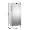 LIEBHERR | Szafa mroźnicza PERFECTION – stal nierdzewna – 472 L – od -26 do -9 °C – z wnętrzem z tworzywa sztucznego i 1 drzwiami