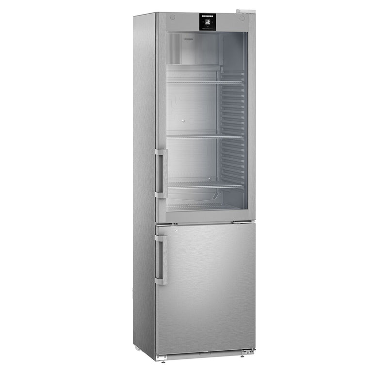 LIEBHERR | Chłodziarko-zamrażarka ze stali szlachetnej PERFECTION – 232 litry – z 1 szklaną i 1 pełną drzwiami