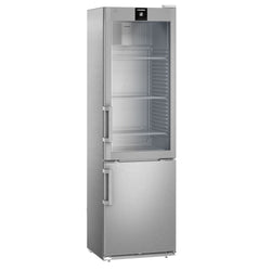 LIEBHERR | Chłodziarko-zamrażarka ze stali szlachetnej PERFECTION – 232 litry – z 1 szklaną i 1 pełną drzwiami