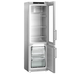 LIEBHERR | Chłodziarko-zamrażarka ze stali szlachetnej PERFECTION – 232 litry – z 1 szklaną i 1 pełną drzwiami