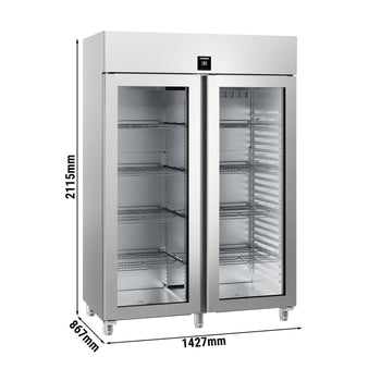 LIEBHERR | Chłodziarka ze stali nierdzewnej PERFECTION - 1096 litrów - GN 2/1 - wnętrze ze stali nierdzewnej - z 2 szklanymi drzwiami & WiFi - Prime Gastro