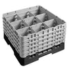 CAMBRO | CAMRACK® - kosz do mycia szklanek 1/1 - 9 przegródek - z 5 przedłużkami - 500x500mm - Czarny