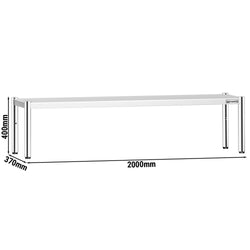 Półka ze stali nierdzewnej – 1 poziom – 2000 x 370 mm – regulowana wysokość
