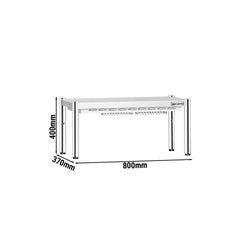 Mostek cieplny z promiennikiem ceramicznym – 800 x 370 mm – 700 W – 1 ogrzewana półka