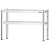 Półka nadstawna – stal nierdzewna – 1200 x 370 mm – z 2 poziomami – z regulacją wysokości