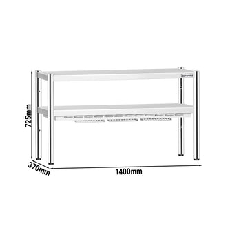 Mostek termiczny z promiennikiem ceramicznym – 1400 x 370 mm – 1,05 kW – 1 ogrzewana półka, 1 półka