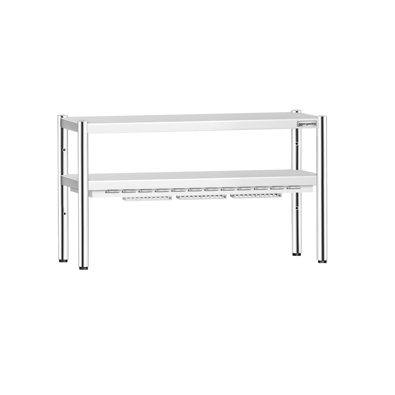 Mostek termiczny z promiennikiem ceramicznym – 1400 x 370 mm – 1,05 kW – 1 ogrzewana półka, 1 półka