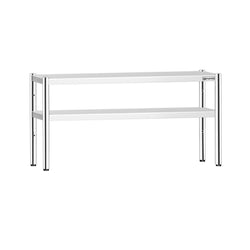Półka z stali nierdzewnej – 2 poziomy – 1600 x 370 mm – regulowana wysokość