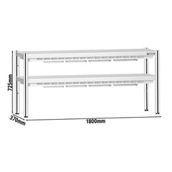 Mostek grzewczy PREMIUM na podczerwień z 2 promiennikami ceramicznymi - 1800x370mm - 2x 1,4kW - 2 podgrzewane poziomy - regulowana wysokość