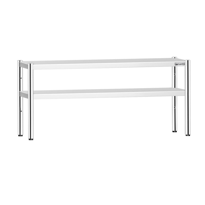 Półka z stali nierdzewnej – 2 poziomy – 1800 x 370 mm – regulowana wysokość