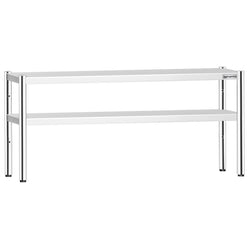 Półka z stali nierdzewnej – 2 poziomy – 1800 x 370 mm – regulowana wysokość
