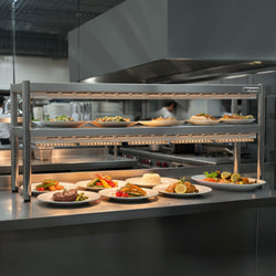 Mostek cieplny z promiennikiem ceramicznym – 2000 x 370 mm – 1,75 kW – 1 ogrzewana półka, 1 półka