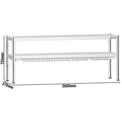 Mostek cieplny z promiennikiem ceramicznym – 2000 x 370 mm – 1,75 kW – 1 ogrzewana półka, 1 półka