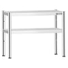 Półka nadstawna – stal nierdzewna – 800 x 370 mm – z 2 poziomami – z regulacją wysokości