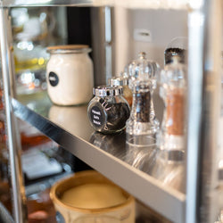 Półka z stali nierdzewnej – 2 poziomy – 800 x 370 mm – regulowana wysokość