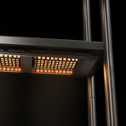 Mostek cieplny z promiennikiem ceramicznym – 1600 x 370 mm – 1,4 kW – 1 ogrzewana półka, 1 półka