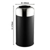 Kosz na śmieci do wnętrz i na zewnątrz - 40L - 280x280x670mm - Czarny/Srebrny