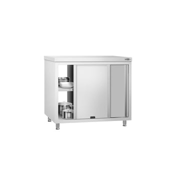 Szafka robocza ze stali nierdzewnej PREMIUM - z drzwiami po obu stronach - 1,0 m - Prime Gastro