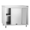 Stainless Steel Floor Cupboard PREMIUM - Pass-Through - 1000x700mm - with Sliding Doors