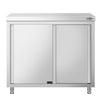 Stainless Steel Floor Cupboard PREMIUM - Pass-Through - 1000x700mm - with Sliding Doors