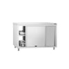 Szafka robocza ze stali nierdzewnej PREMIUM – 1400 x 600 mm – przelotowa