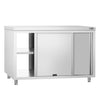 Stainless Steel Floor Cupboard PREMIUM - 1400x700mm - with Sliding Doors - Pass-Through