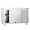 Stainless Steel Floor Cupboard PREMIUM - 1400x700mm - with Sliding Doors - Pass-Through