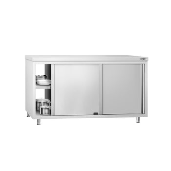 Szafka robocza ze stali nierdzewnej PREMIUM - z drzwiami po obu stronach - 1,6 m - Prime Gastro