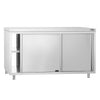 Stainless Steel Floor Cupboard PREMIUM - 1600x700mm - with Sliding Doors & Pass-Through
