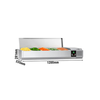 Witryna chłodnicza nadstawna PREMIUM - 1200x335mm - 5x GN 1/4 - Prime Gastro