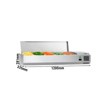 Witryna chłodnicza nadstawna ECO - 1200x335mm - 5x GN 1/4 - Prime Gastro